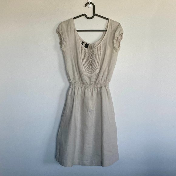 Mango Dresses & Skirts - Mango linen/cotton dress with embroidered detail (S)